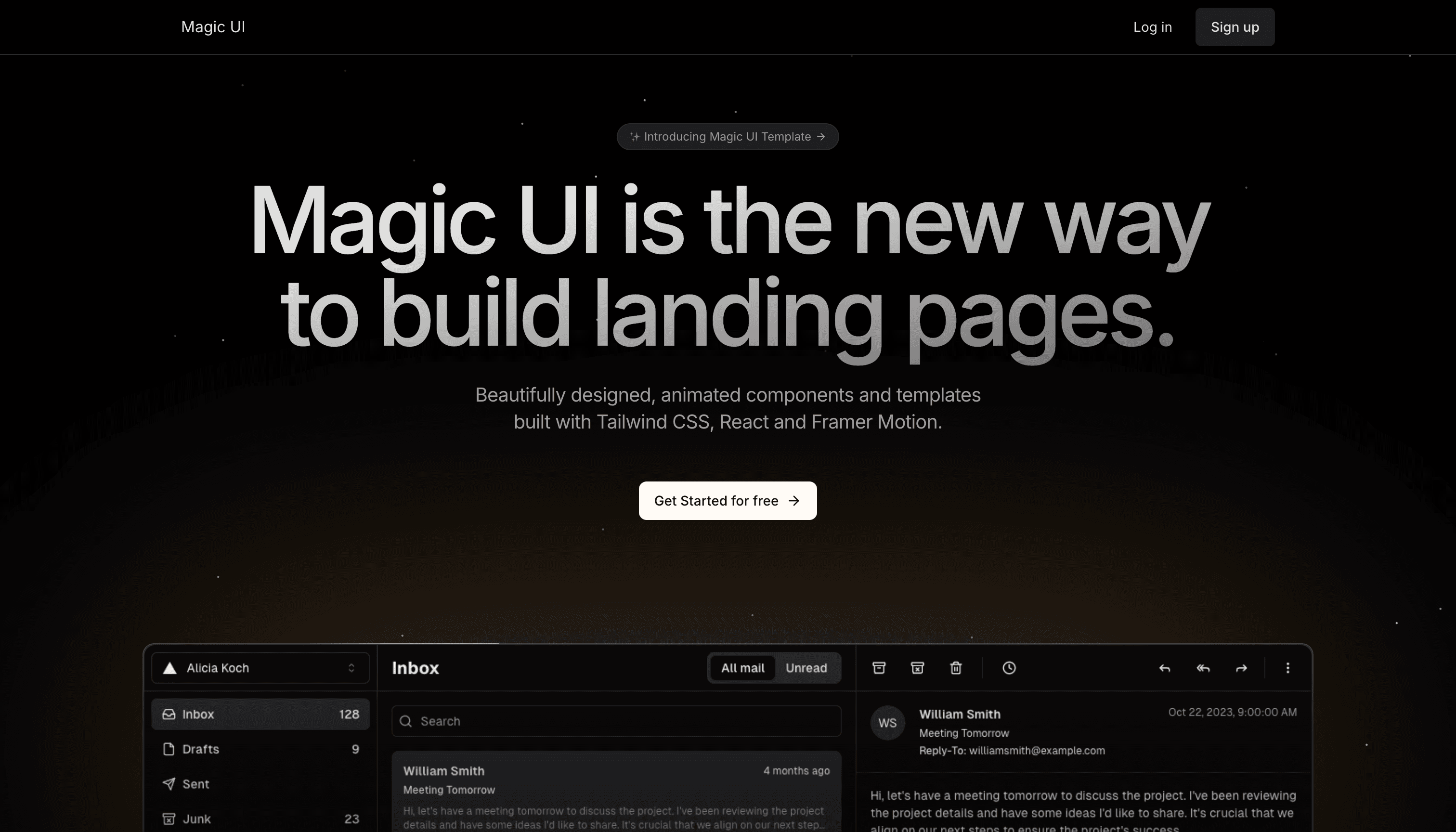 Magic UI Startup preview 1